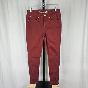 Seven7 Tummyless Skinny Jeans High Rise Red Stretch Size 8 Women’s